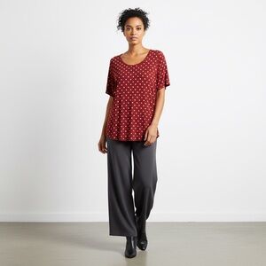 Pennington’s in every story red polkadot scoop neck tunic blouse size 3X